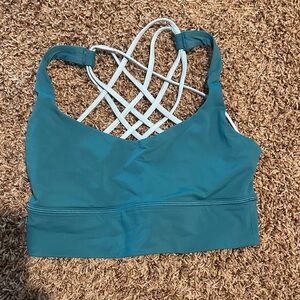 lululemon athletica Teal and sky blue Cross-Back Sports Bra
